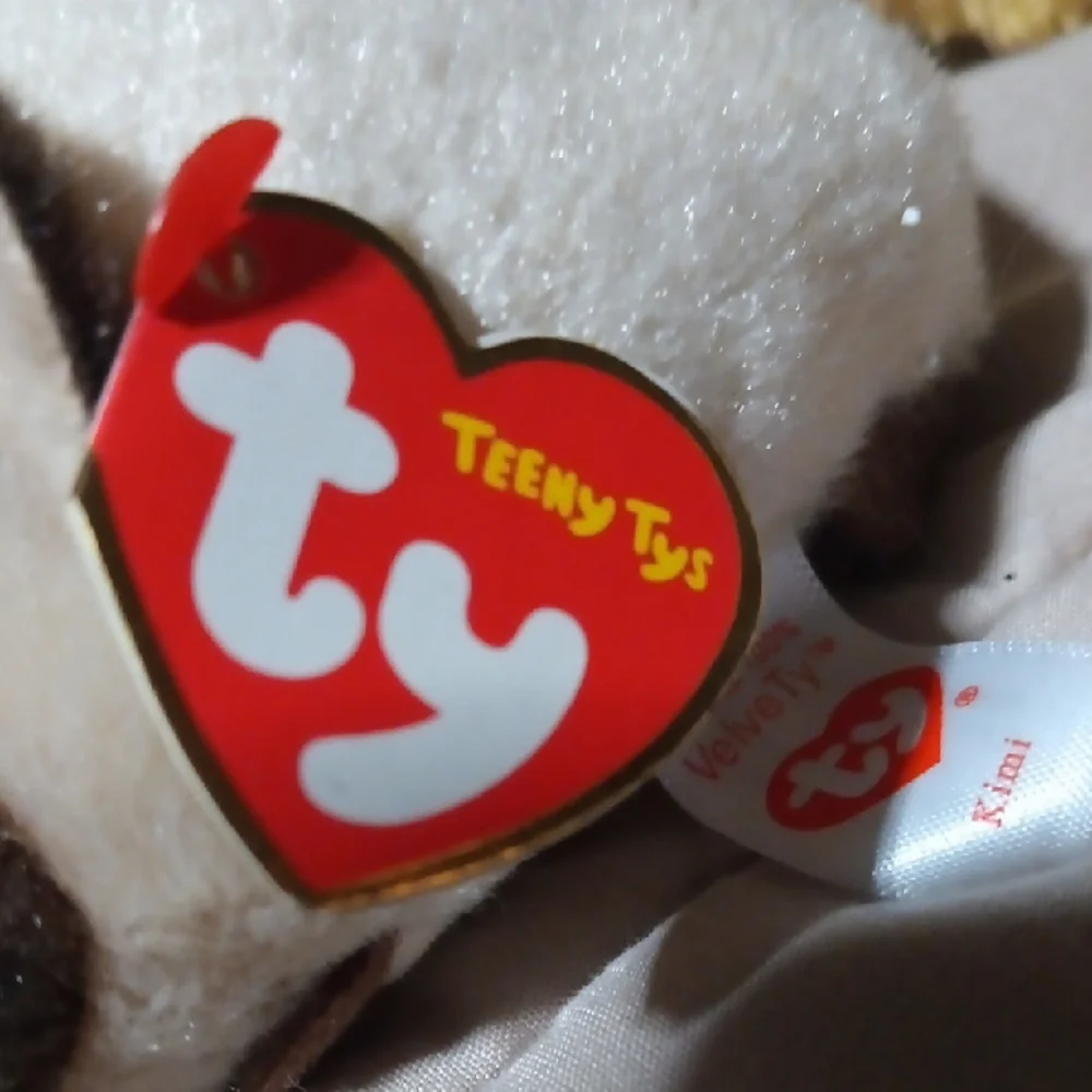 Ty - Plush Siamese Cat Toy - White and Brown- Teeny Tys